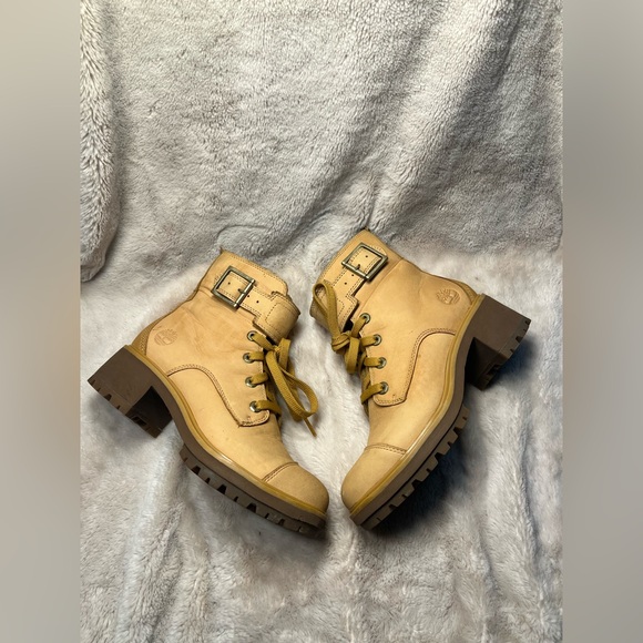 Timberland Kori Park Womens Size 7 Wheat Nubuck Suede Leather 6in Lace Up Heel - Picture 5 of 7